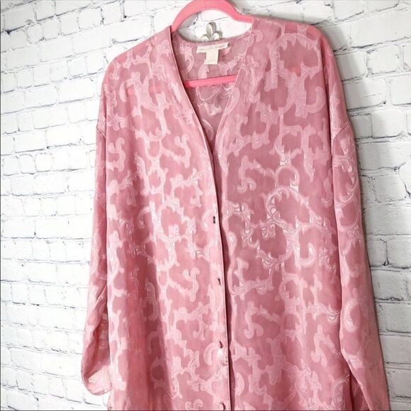 Vintage Sheer Floral Button Up Blouse - Picture 3 of 8